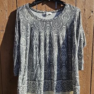 Rose and Olive Paisley Top